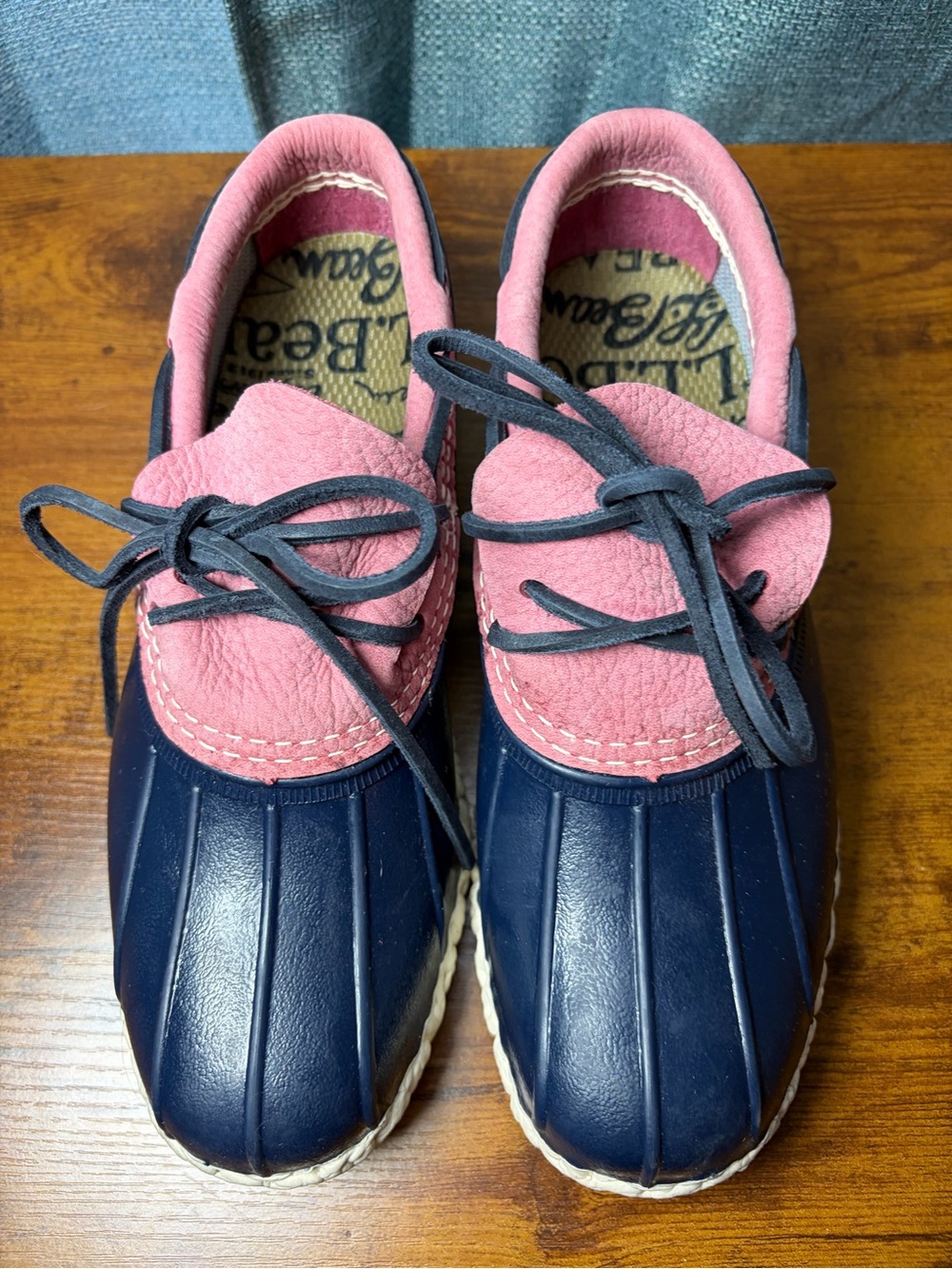 L.L. Bean Pink and Navy Women's Winter Duck Shoes